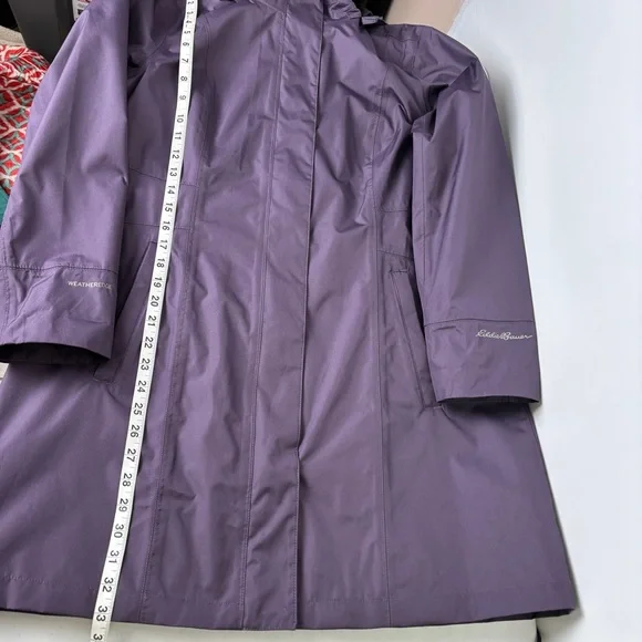 Eddie Bauer Weatheredge Plum Hooded Raincoat - Picture 5 of 7